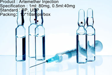 Środek przeciwmalaryczny Artemether Dawkowanie Zastrzyk Lek przeciwmalaryczny 80 mg / 1 ml 40 mg / 0,5 ml